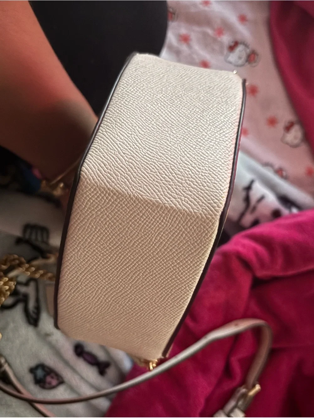 Coach Beige Signature Heart Crossbody with Gold Hardware
